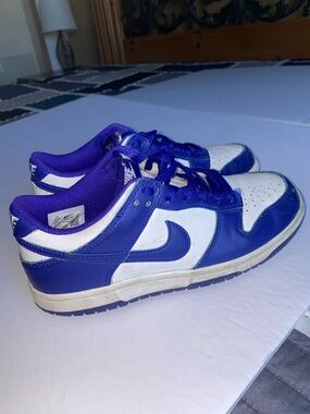 Nike Kids Dunks Low-Top Sneakers Royal Blue and White